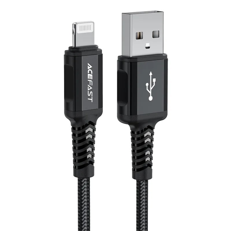 MFI-tanúsítvánnyal rendelkező iPhone USB–Lightning kábel, 2,4 A, 1,8 m, fekete