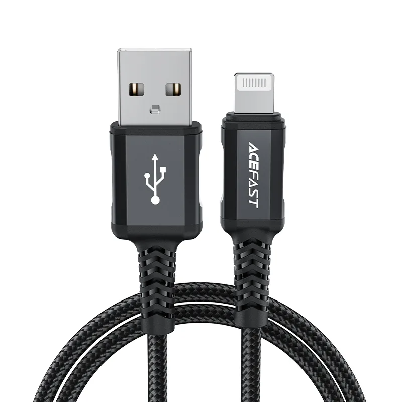 MFI-certified iPhone USB to Lightning cable, 2.4A, 1.8m, black 3