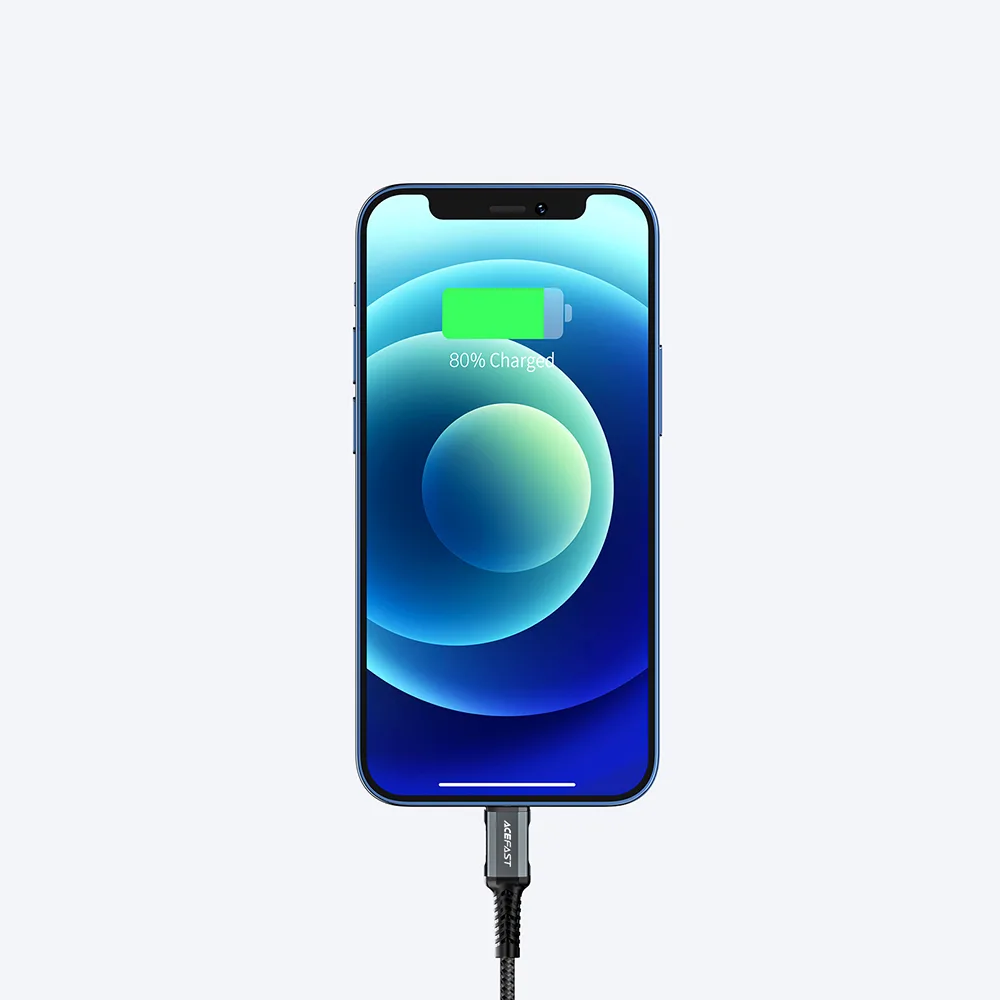 MFI-tanúsítvánnyal rendelkező iPhone USB–Lightning kábel, 2,4 A, 1,2 m, fekete 8
