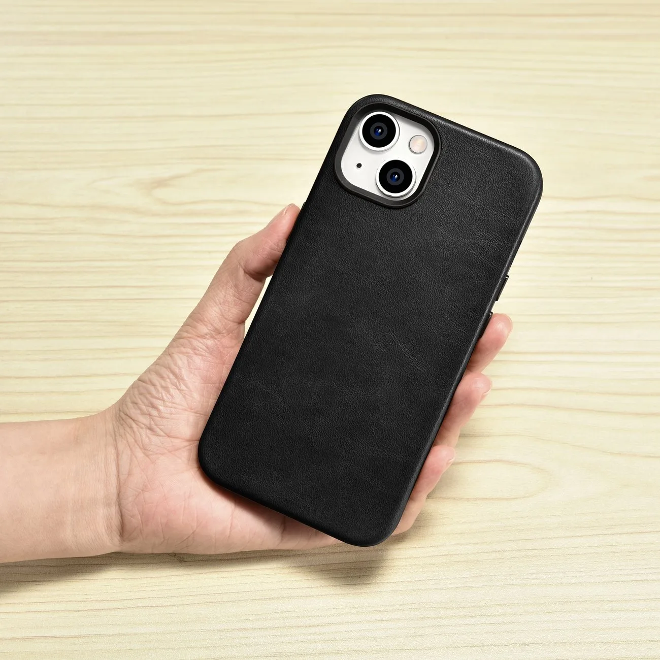 Magnetische iPhone 14 Plus-Lederhülle mit MagSafe Oil Wax Premium-Lederhülle, schwarz 11