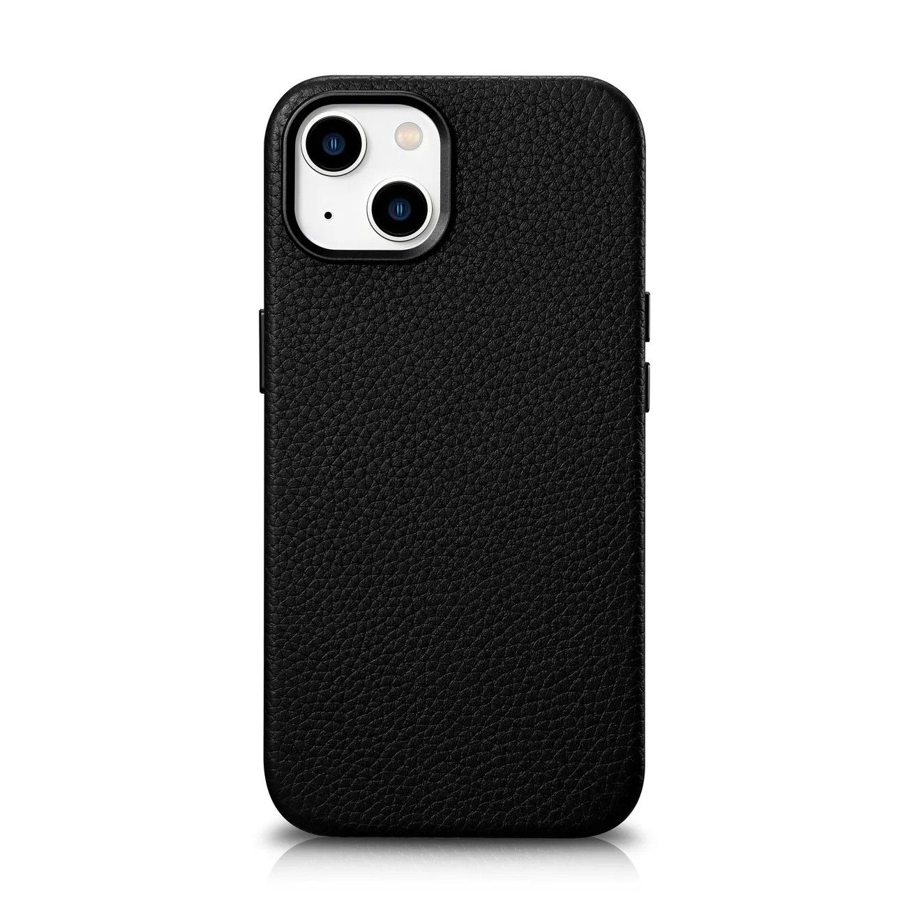 Magnetic iPhone 14 Plus leather case with MagSafe Litchi Premium Leather Case, black Magnetic iPhone 14 Plus leather case with MagSafe Litchi Premium Leather Case, black