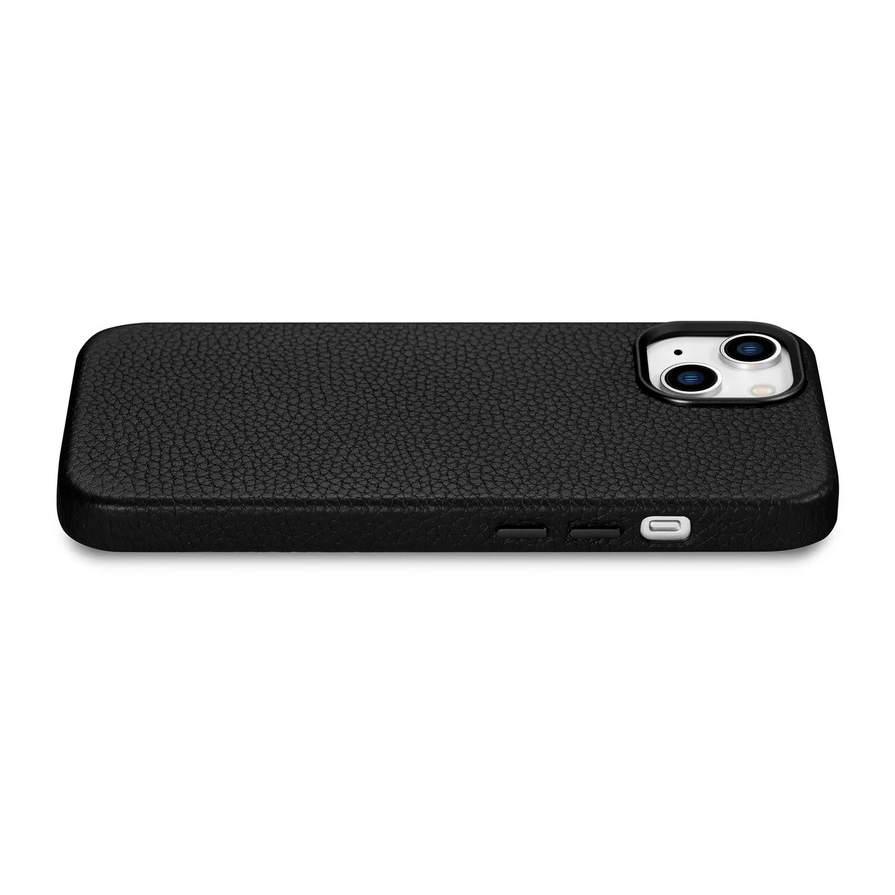 Magnetic iPhone 14 Plus leather case with MagSafe Litchi Premium Leather Case, black 11