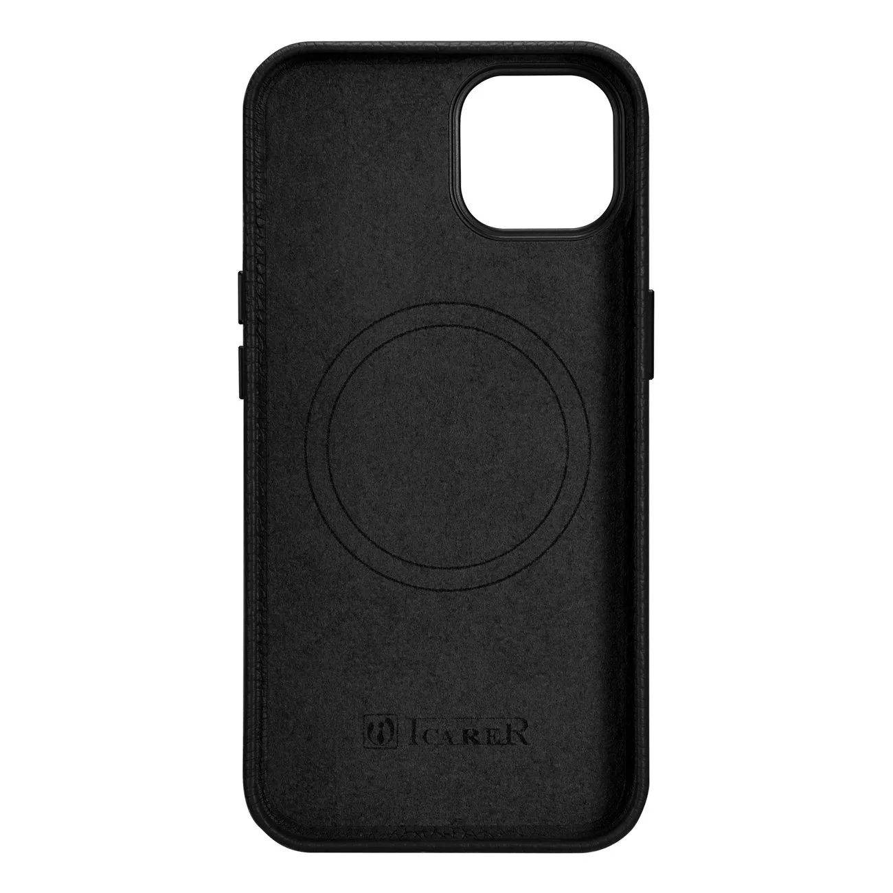 Magnetic iPhone 14 Plus leather case with MagSafe Litchi Premium Leather Case, black 3