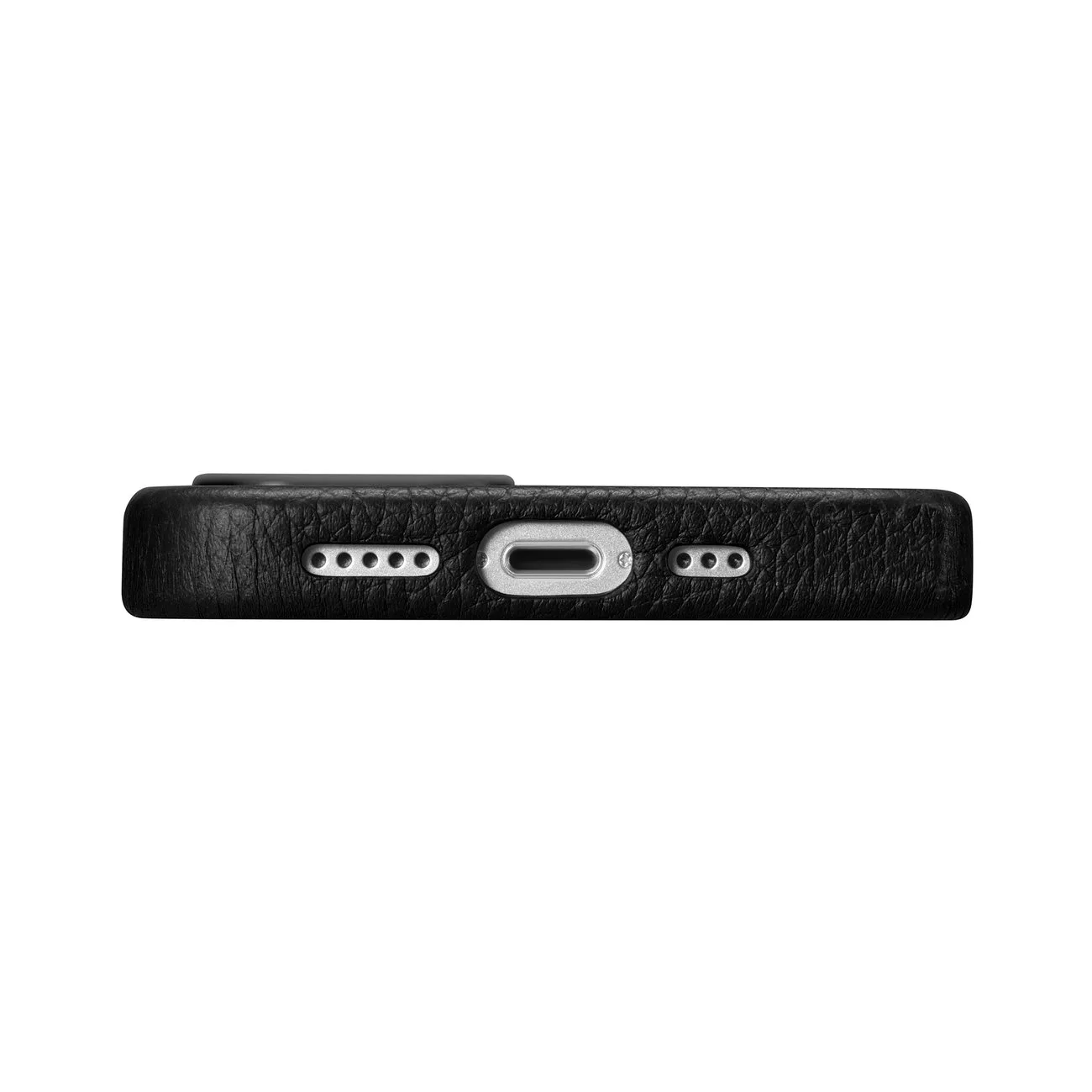 Magnetic iPhone 14 Plus leather case with MagSafe Litchi Premium Leather Case, black 5