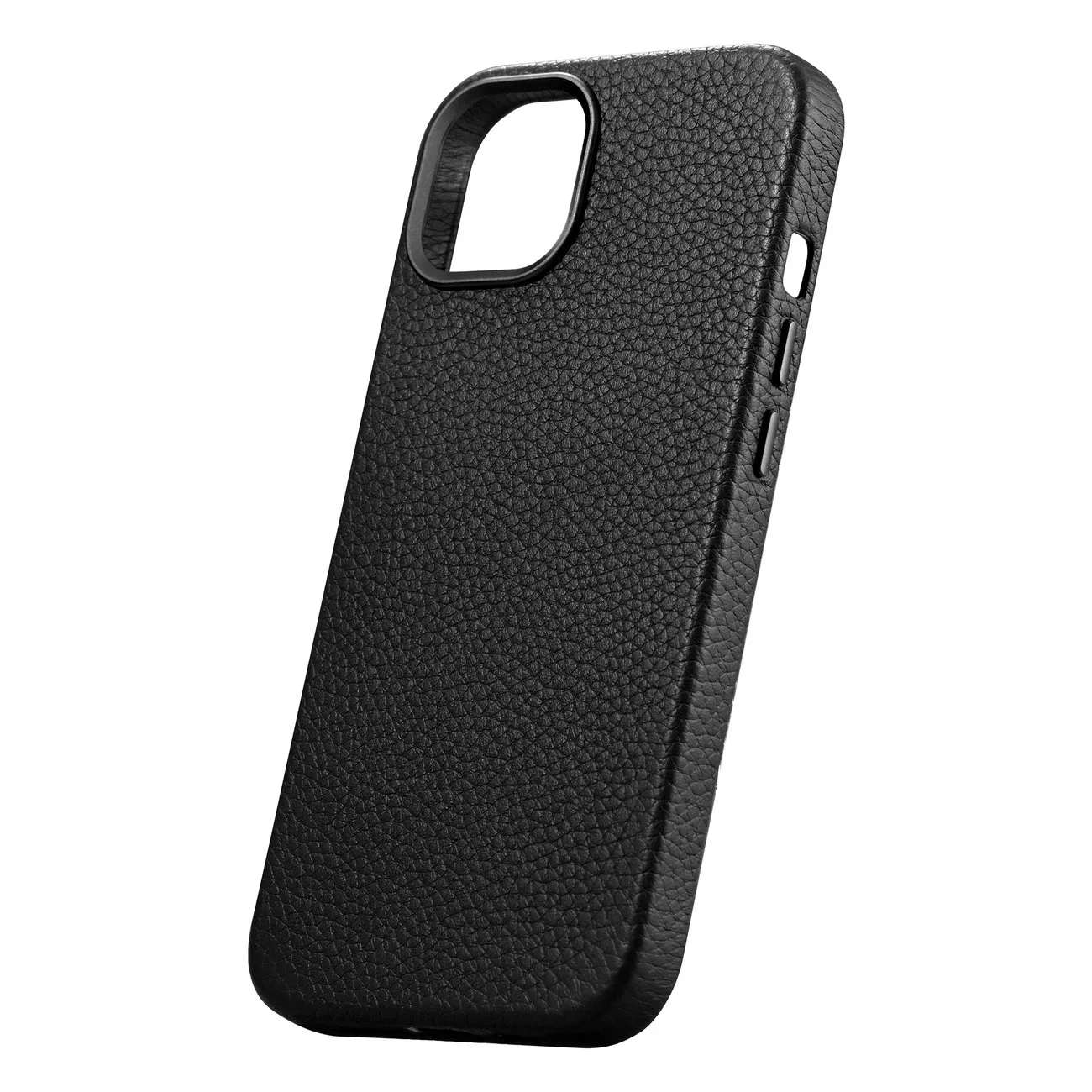 Magnetic iPhone 14 Plus leather case with MagSafe Litchi Premium Leather Case, black 8