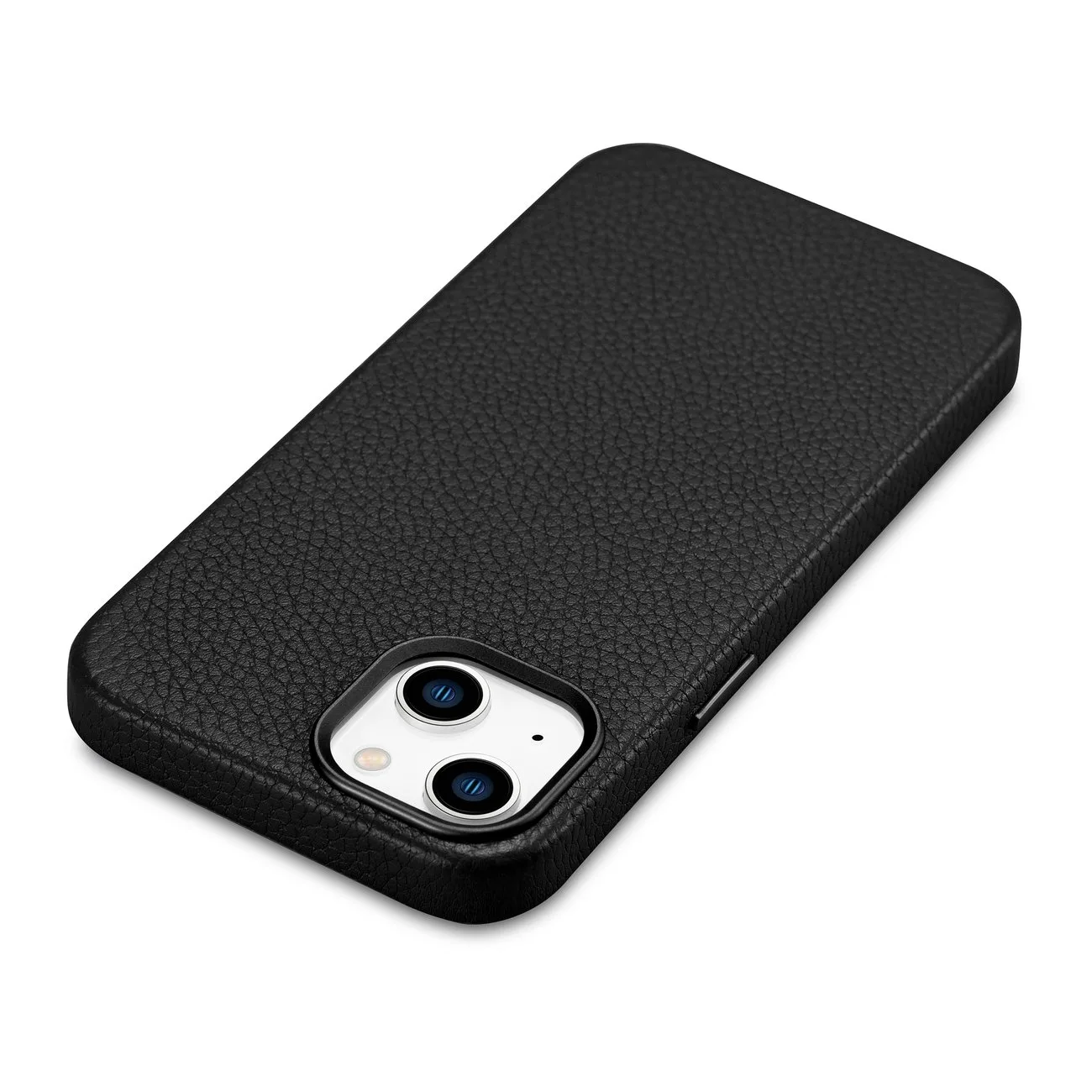 Magnetic iPhone 14 Plus leather case with MagSafe Litchi Premium Leather Case, black 9