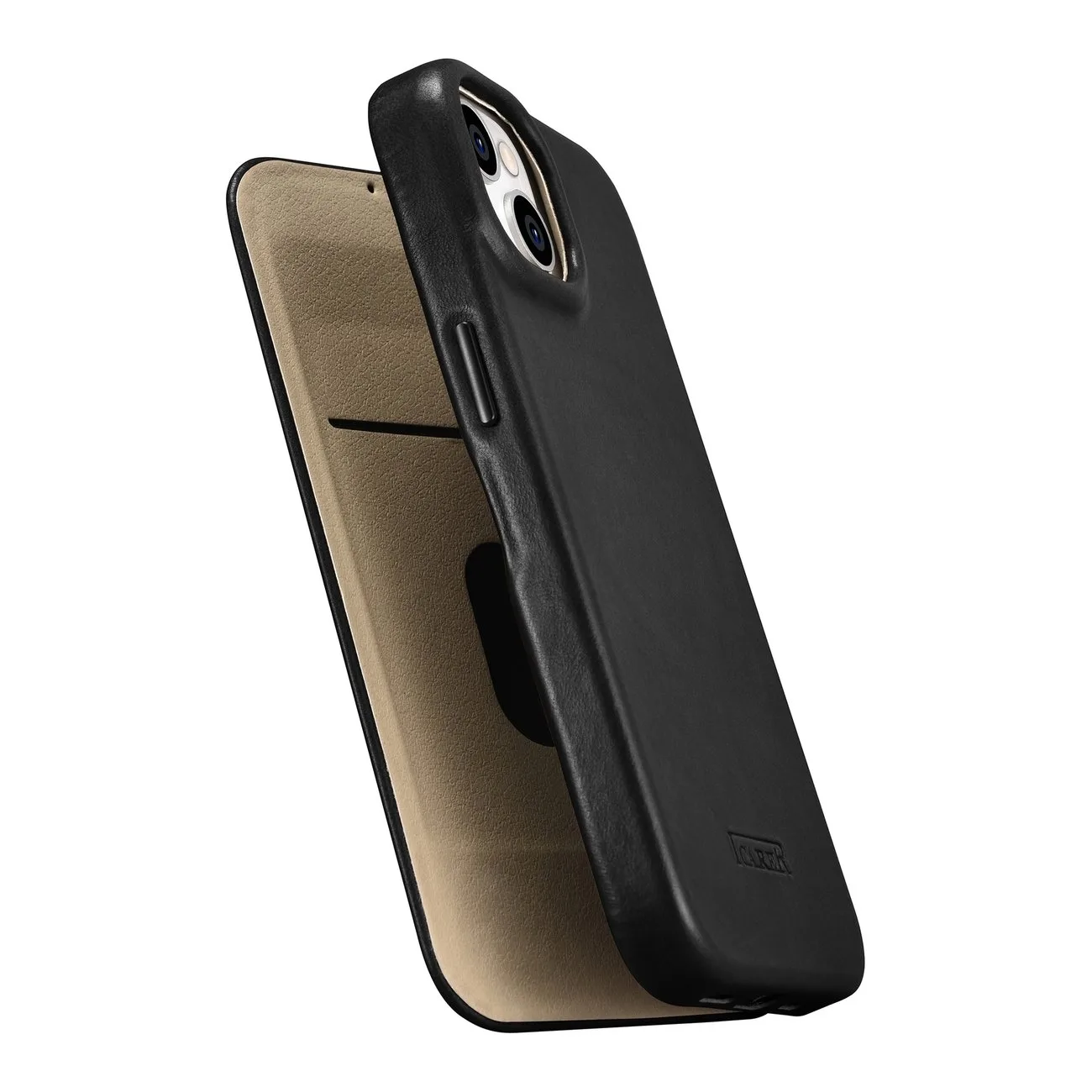 iPhone 14 Plus Lederhülle mit magnetischer MagSafe-Klappe, CE Oil Wax Premium Leather, schwarz 10