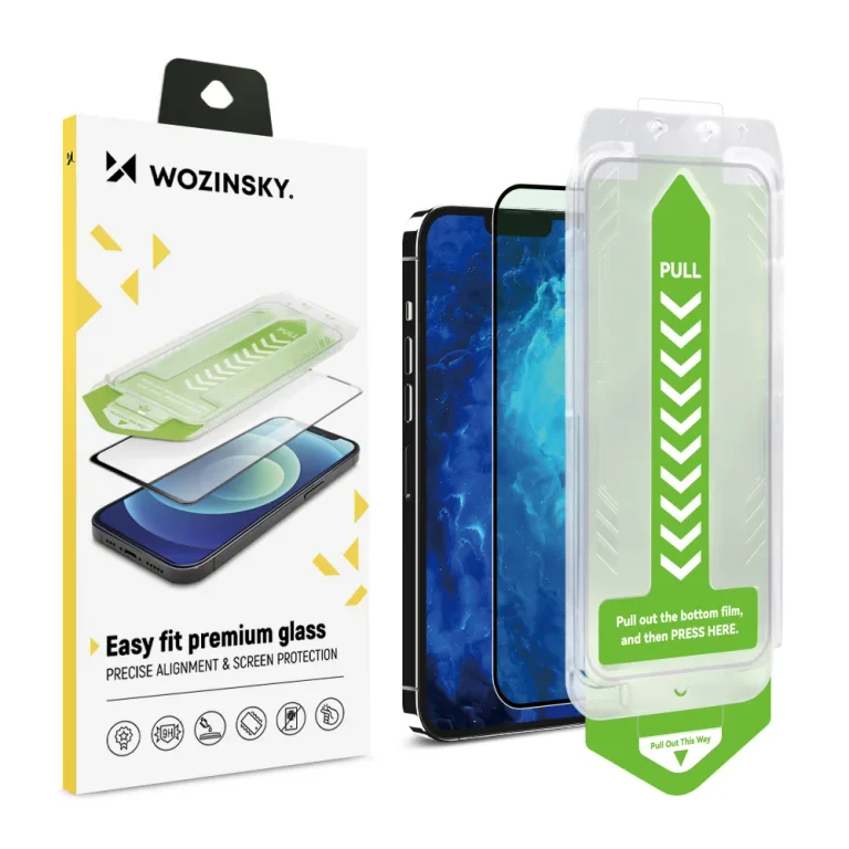 9H edzett üveg rögzítőkerettel iPhone 14 Pro Max Premium Glass fekete