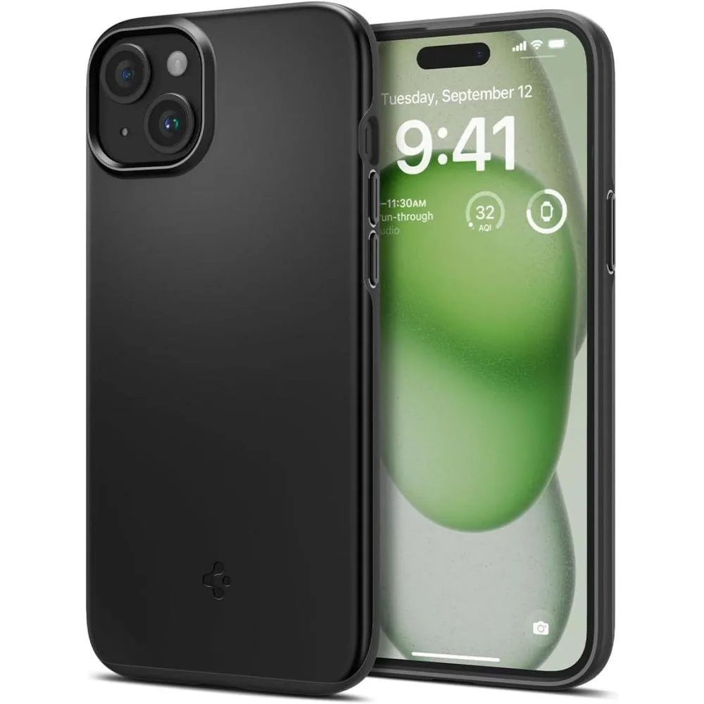 Thin Fit védőtok iPhone 15 Plus-hoz, fekete