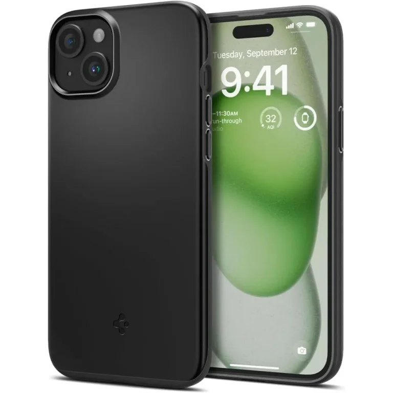 Thin Fit védőtok iPhone 15 Plus-hoz, fekete