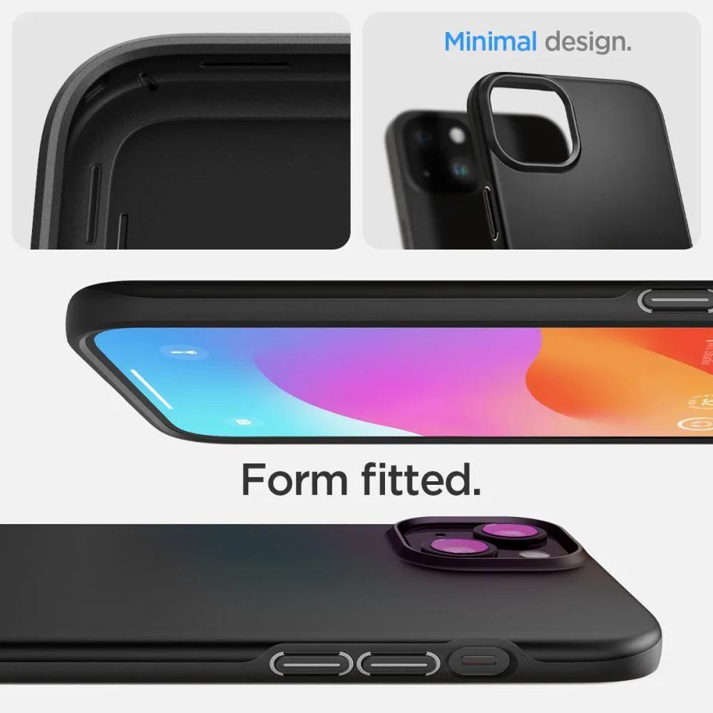 Tanka zaštitna futrola Thin Fit za iPhone 15 Plus, crna 10