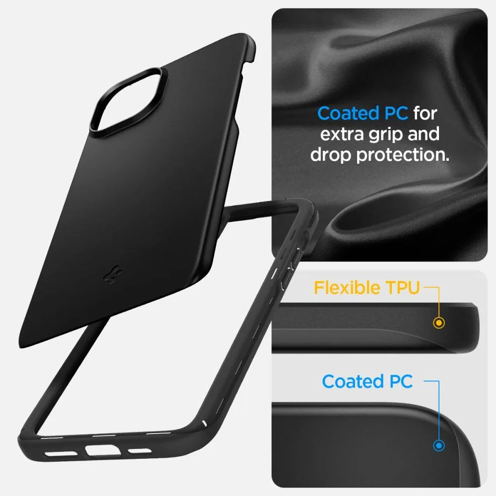 Tanka zaštitna futrola Thin Fit za iPhone 15 Plus, crna 11