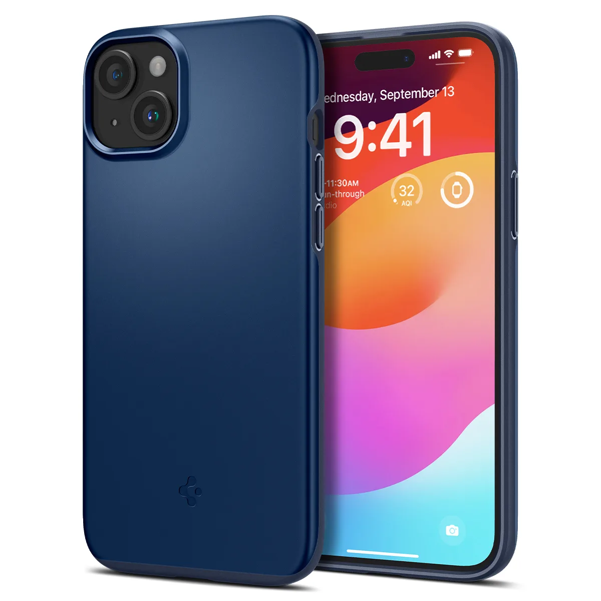 Thin Fit védőtok iPhone 15 Plus-hoz, kék
