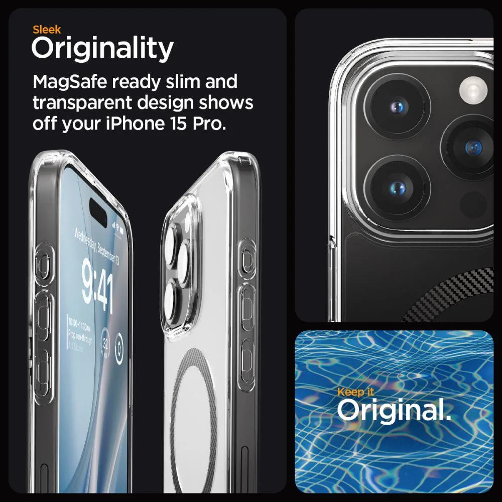 Ultra Hybrid Mag tok MagSafe-vel iPhone 15 Pro-hoz, szürke 11