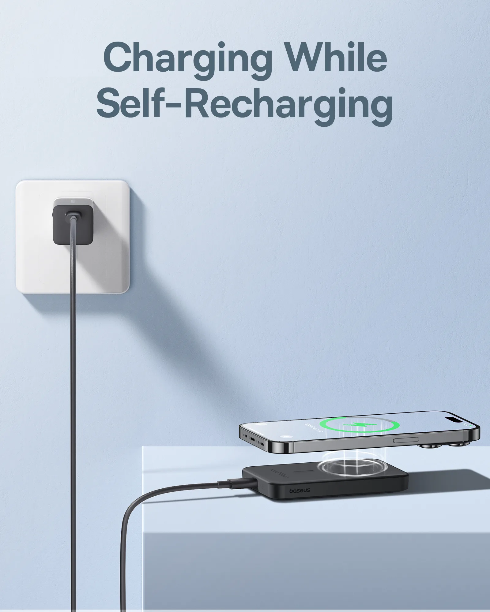 Mini power bank 5000mAh 20W + USB-C cable 20V / 3A, black 10