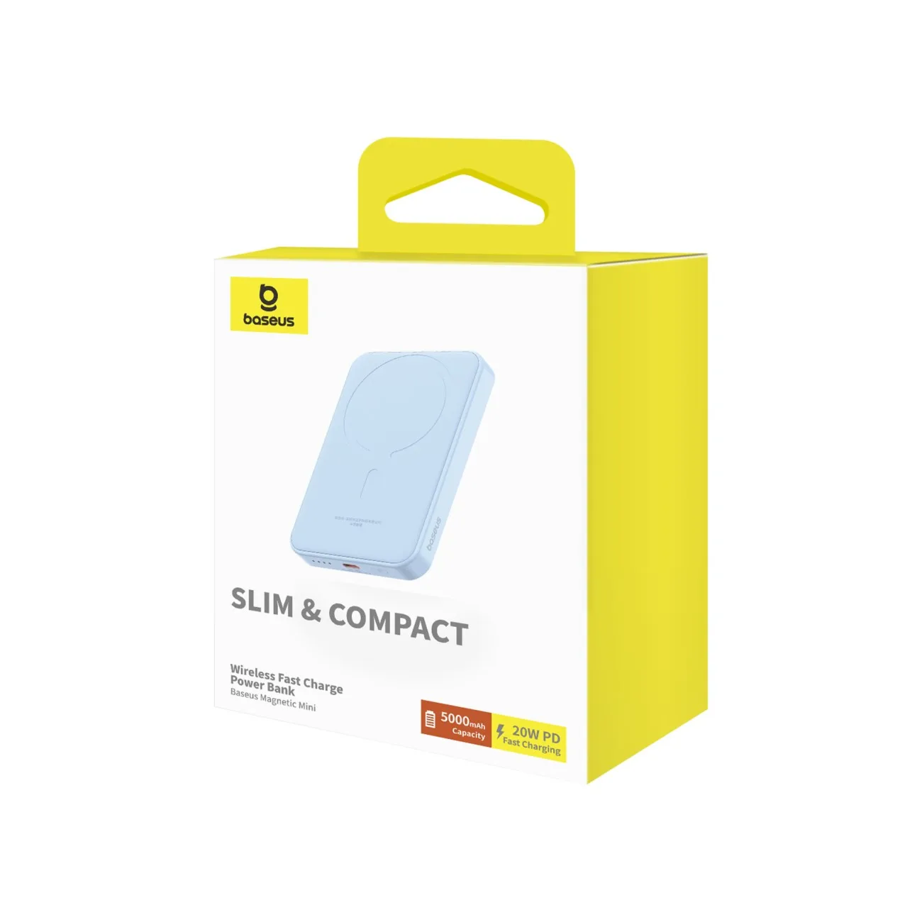Mini power bank 5000 mAh 20 W + cablu USB-C 20 V / 3 A, albastru 4