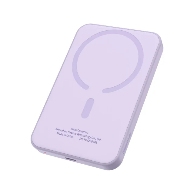 5000 mAh-s, 20 W-os mini power bank + lila USB-C kábel 20 V / 3 A