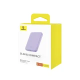 5000 mAh-s, 20 W-os mini power bank + lila USB-C kábel 20 V / 3 A 4