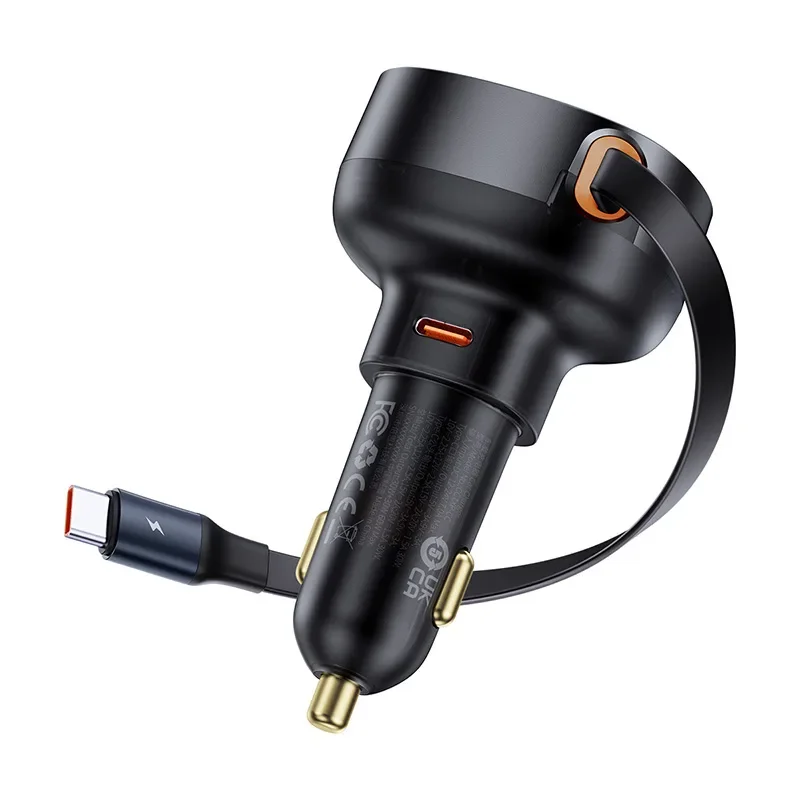 Autonabíjačka Enjoyment Pro s vysúvacím káblom USB-C, 60 W, čierna Autonabíjačka Enjoyment Pro s vysúvacím káblom USB-C, 60 W, čierna