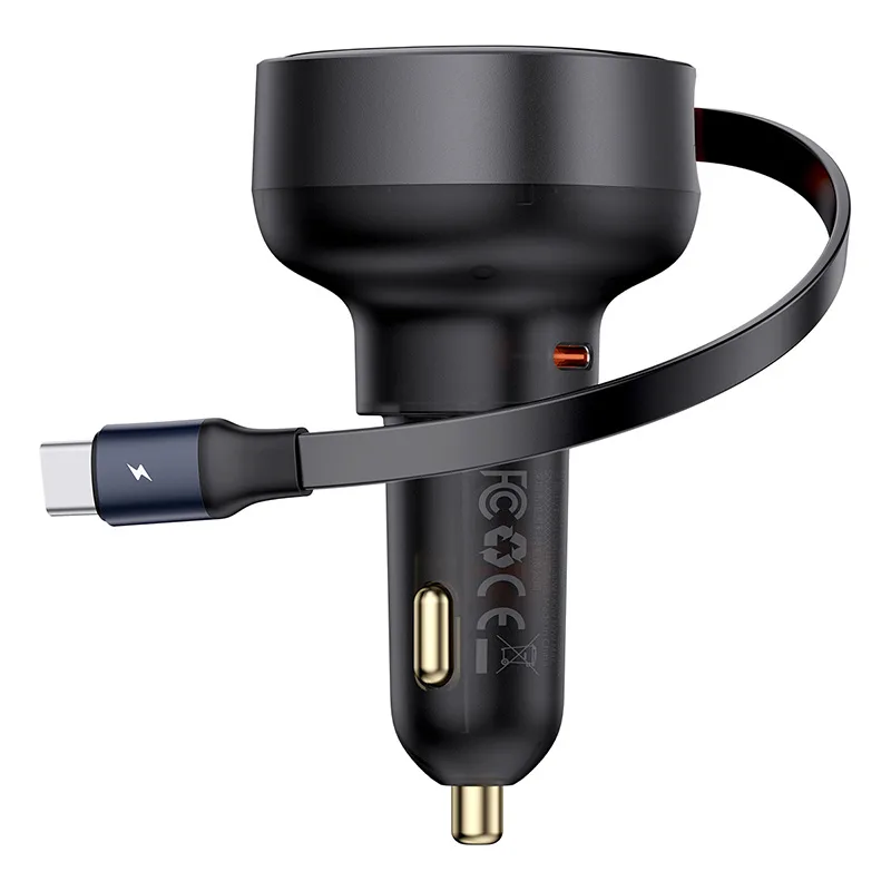 Autonabíjačka Enjoyment Pro s vysúvacím káblom USB-C, 60 W, čierna 10