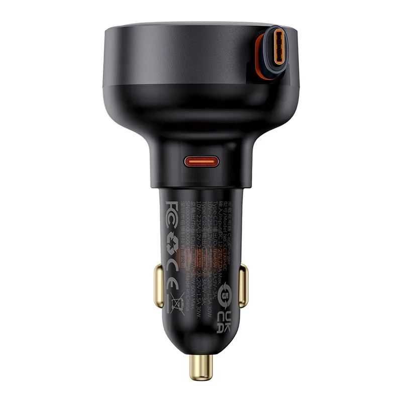 Autonabíjačka Enjoyment Pro s vysúvacím káblom USB-C, 60 W, čierna 11