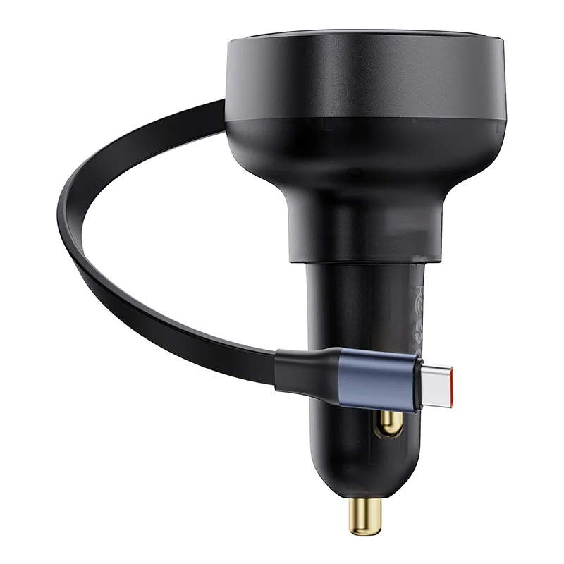 Autonabíjačka Enjoyment Pro s vysúvacím káblom USB-C, 60 W, čierna 3