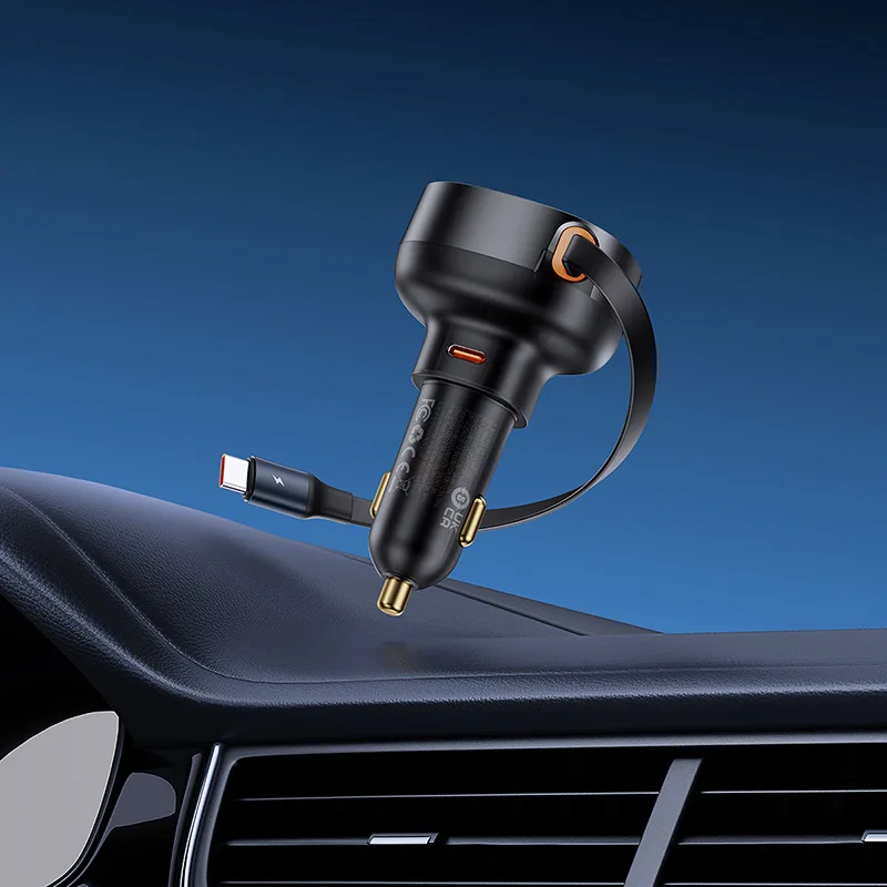 Autonabíjačka Enjoyment Pro s vysúvacím káblom USB-C, 60 W, čierna 9
