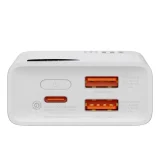 Adaman2 10000mAh power bank digitális kijelzővel, 2x USB-A / 1x USB-C 30W, fehér 8