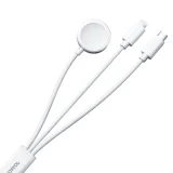 3-in-1-USB-A-Kabel mit induktivem Ladegerät + 1x iPhone Lightning + 1x USB-C, 1,2 m, weiß 4