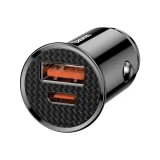 Inteligentná nabíjačka do auta s portmi USB a USB-C QC PD, čierna 3
