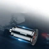 Inteligentná nabíjačka do auta s portmi USB a USB-C QC PD, čierna 7