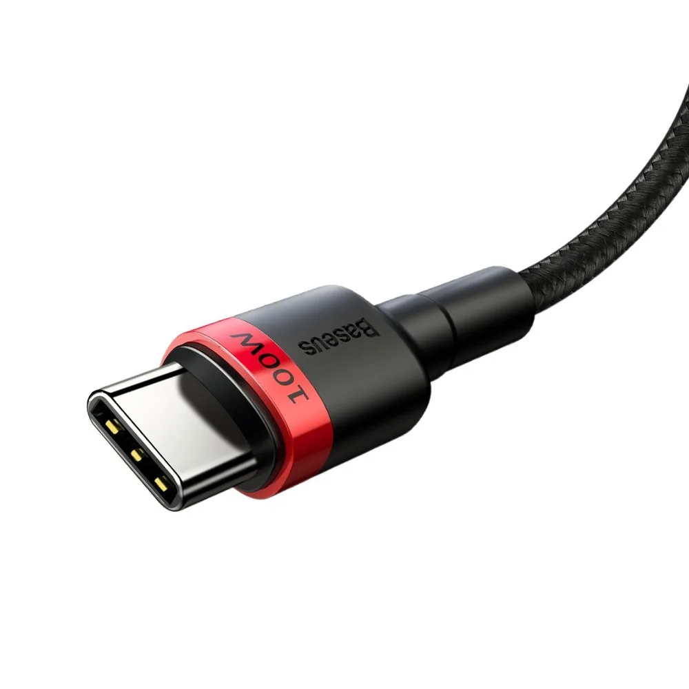 Cablu USB-C PD din nailon rezistent, 100 W, 20 V, 5 A, 2 m, negru 3