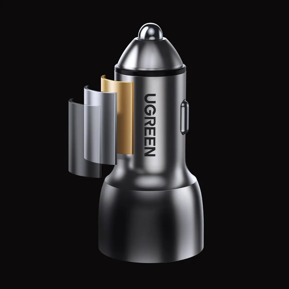 USB and USB-C Car Charger, QC 3.0, PD 36W, 3A, Gray 6