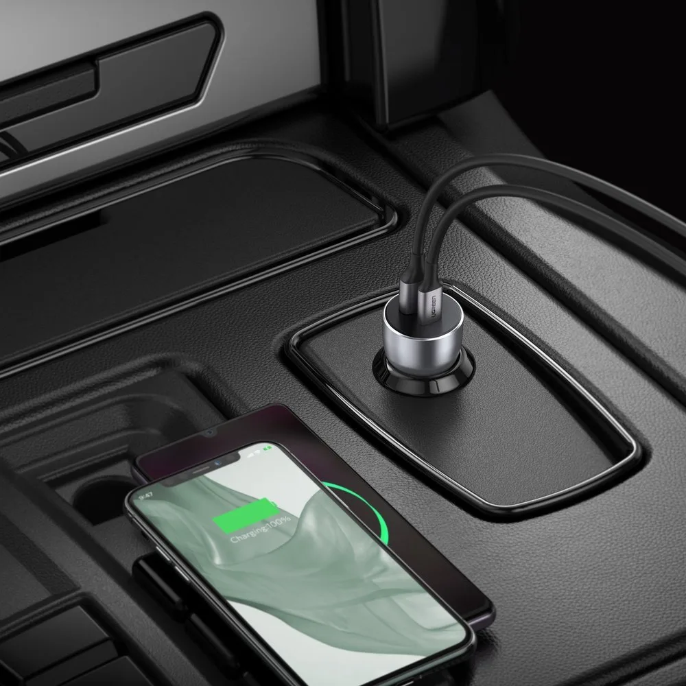 USB and USB-C Car Charger, QC 3.0, PD 36W, 3A, Gray 8