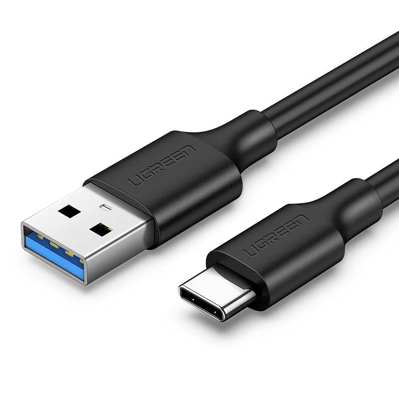 USB 3.0 – USB-C kábel, 3 A, 1 m, fekete