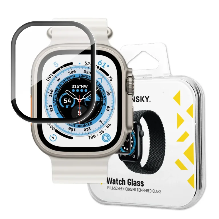 9H edzett üveg teljes képernyős kerettel az Apple Watch Ultra 49 mm-hez