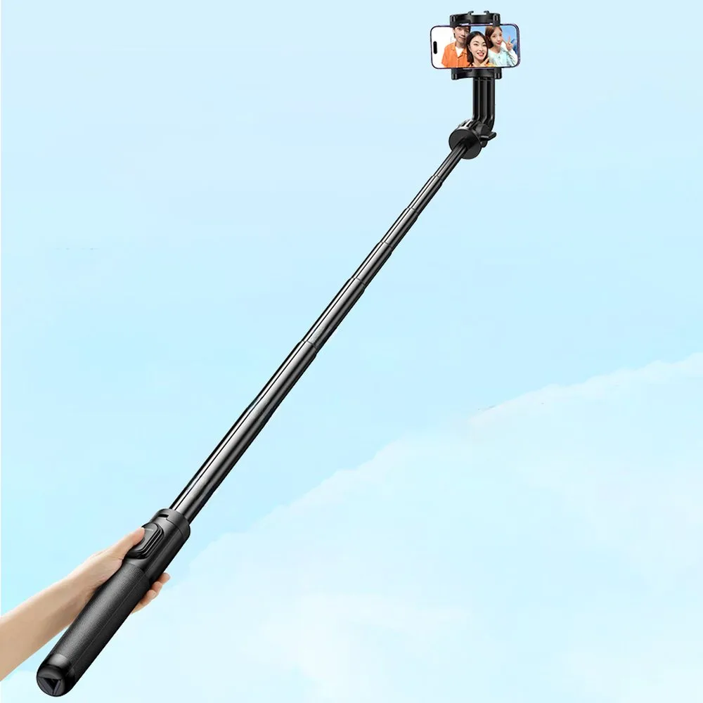 Baston telescopic pentru selfie pentru telefon cu suport și telecomandă Bluetooth, 1,5 m, negru 10