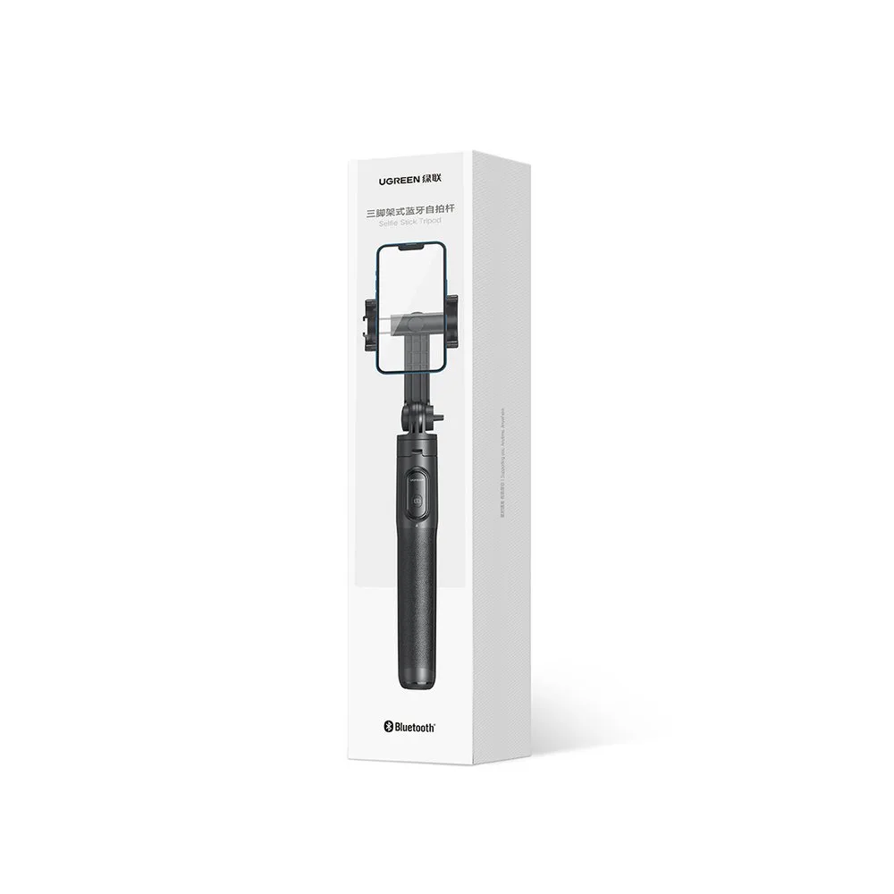 Baston telescopic pentru selfie pentru telefon cu suport și telecomandă Bluetooth, 1,5 m, negru 5