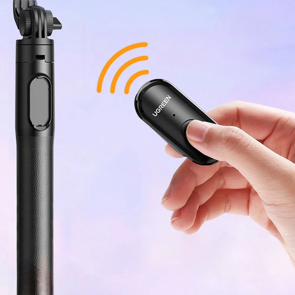 Baston telescopic pentru selfie pentru telefon cu suport și telecomandă Bluetooth, 1,5 m, negru 6