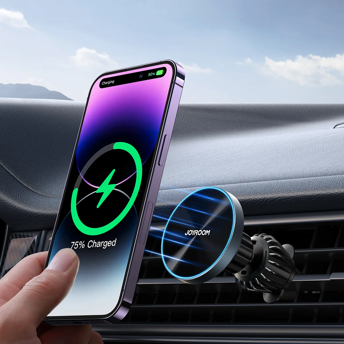 15W Magnetic Car Charger for Ventilation Grille, Black 7