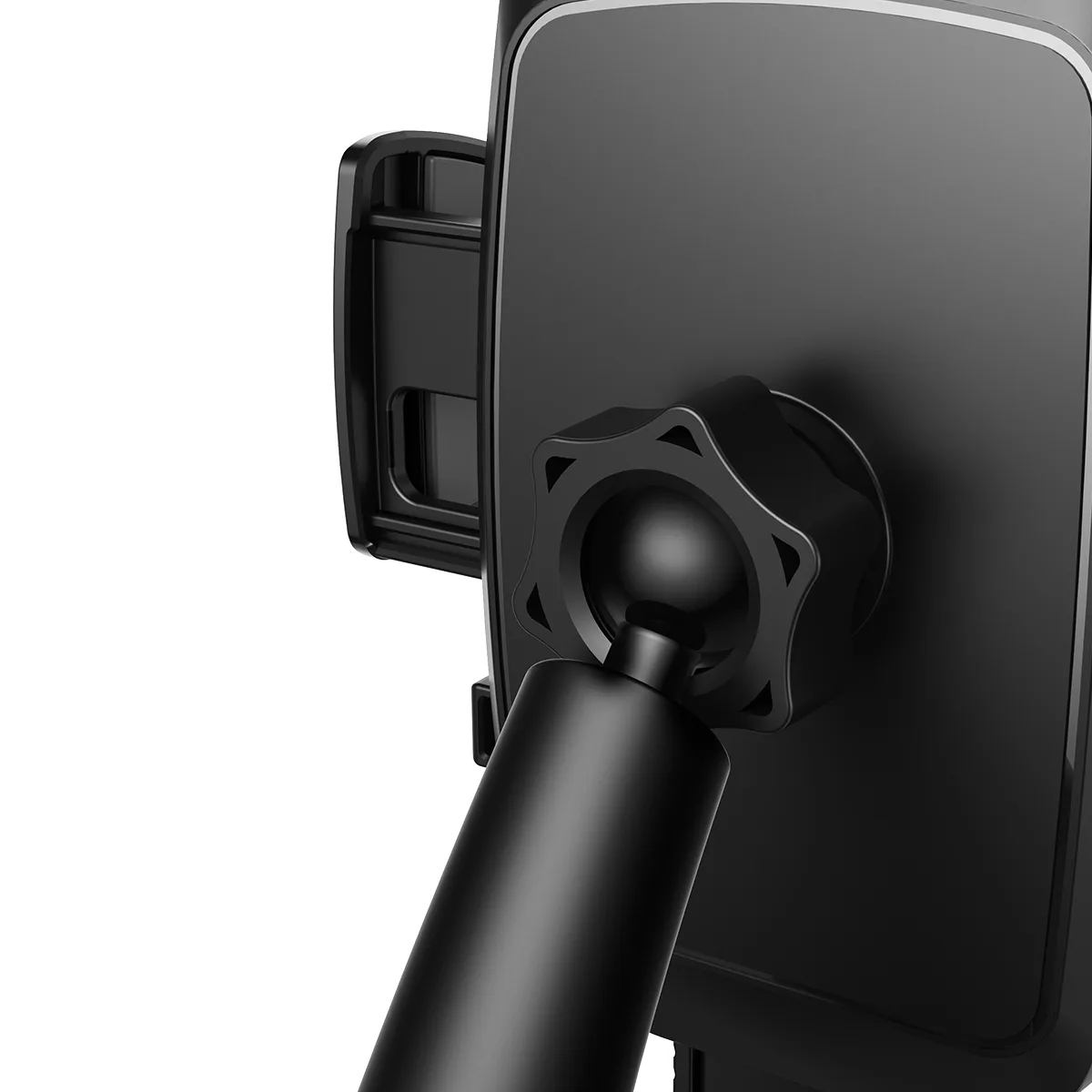 Univerzális mechanikus autós telefon tartó műszerfalra/szélvédőre, fekete 6