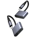 2-u-1 adapter: punjač za iPhone + Lightning priključak za slušalice / 2x Lightning, crna 7