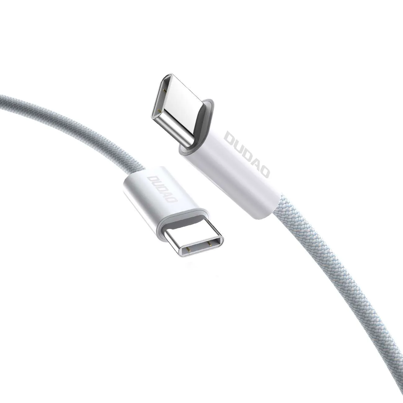 Tartós, 1 m-es, szénszálas fonott USB-C PD 60 W-os kábel, világoskék