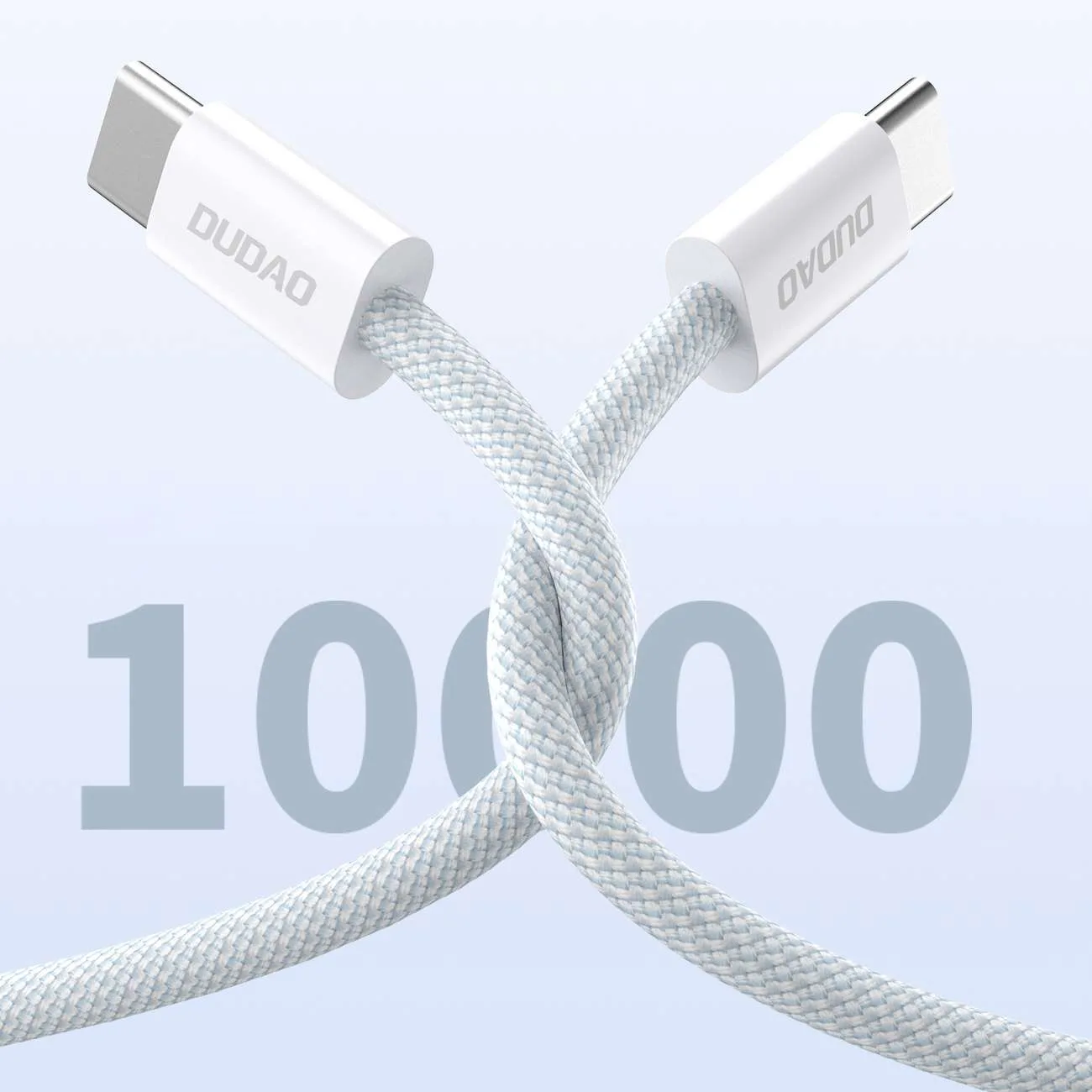 Izdžljiv 1 m USB-C PD 60W kabel pleten od karbonskih vlakana, svijetloplav 2