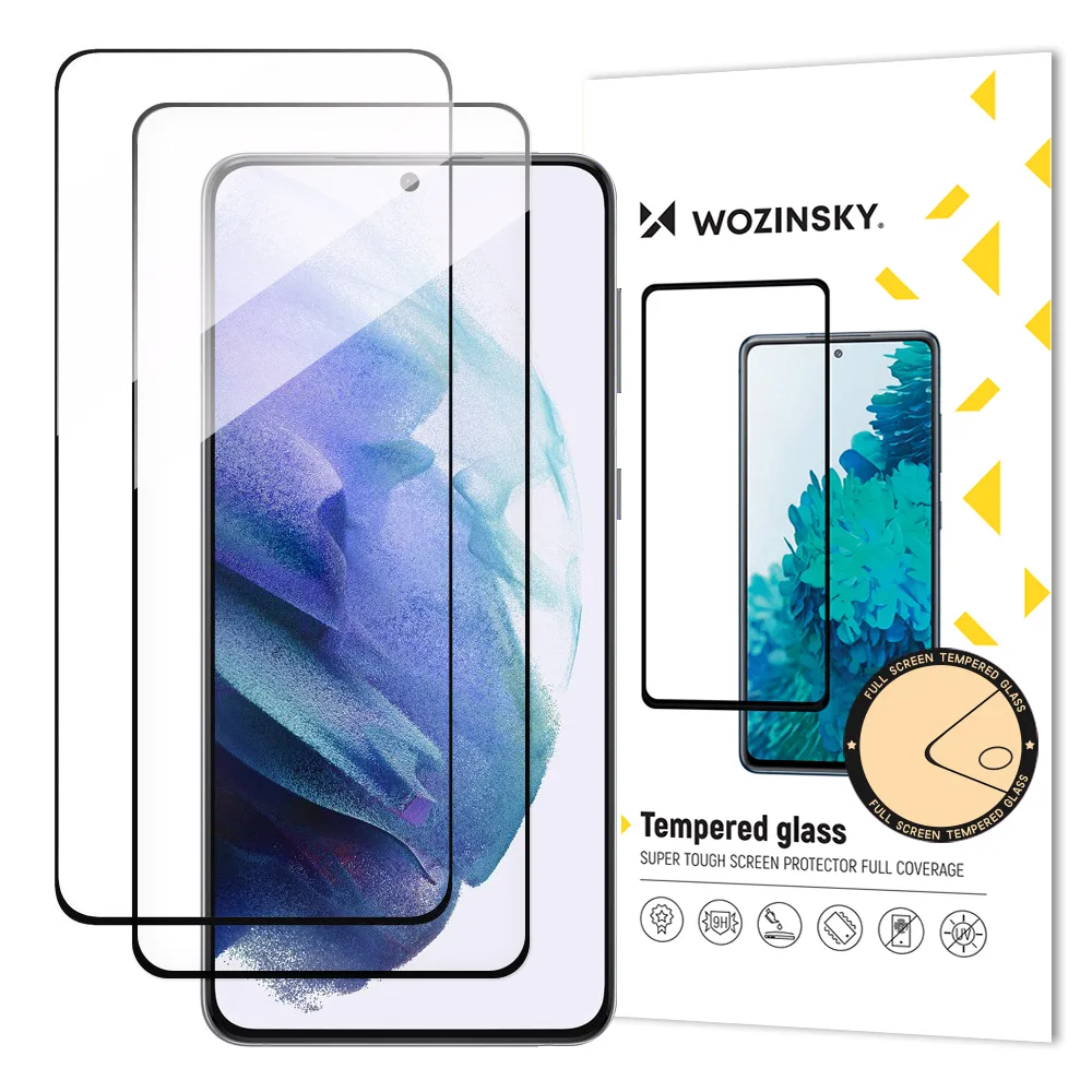 2 db 9H edzett üveg teljes képernyős védőfólia szett Samsung Galaxy S23+ készülékhez, fekete kerettel (teljes ragasztás)