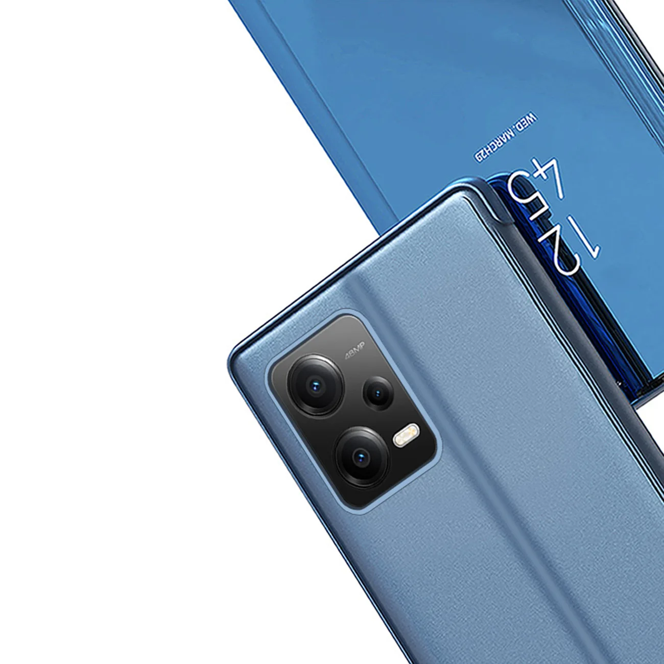 Fényes flip tok a Xiaomi Redmi Note 12 Pro+ Clear View Case készülékhez, fekete 6