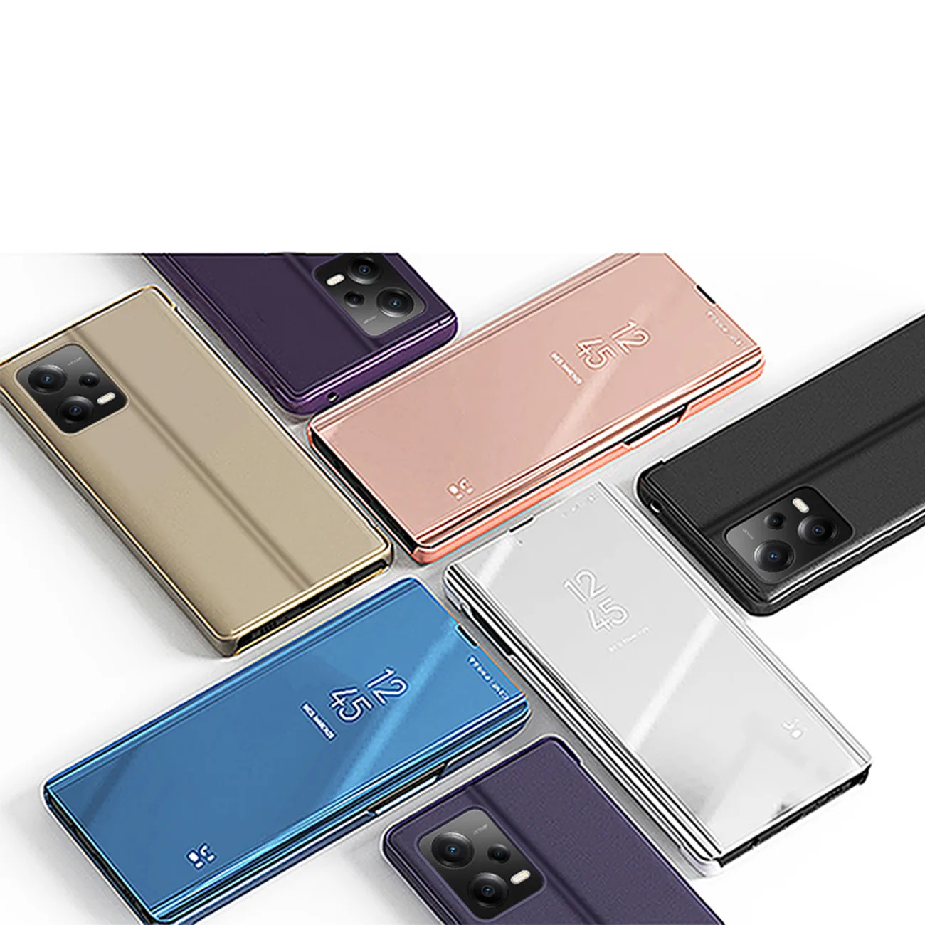 Fényes flip tok Xiaomi Redmi Note 12 Pro / Poco X5 Pro 5G Clear View tok fekete 4