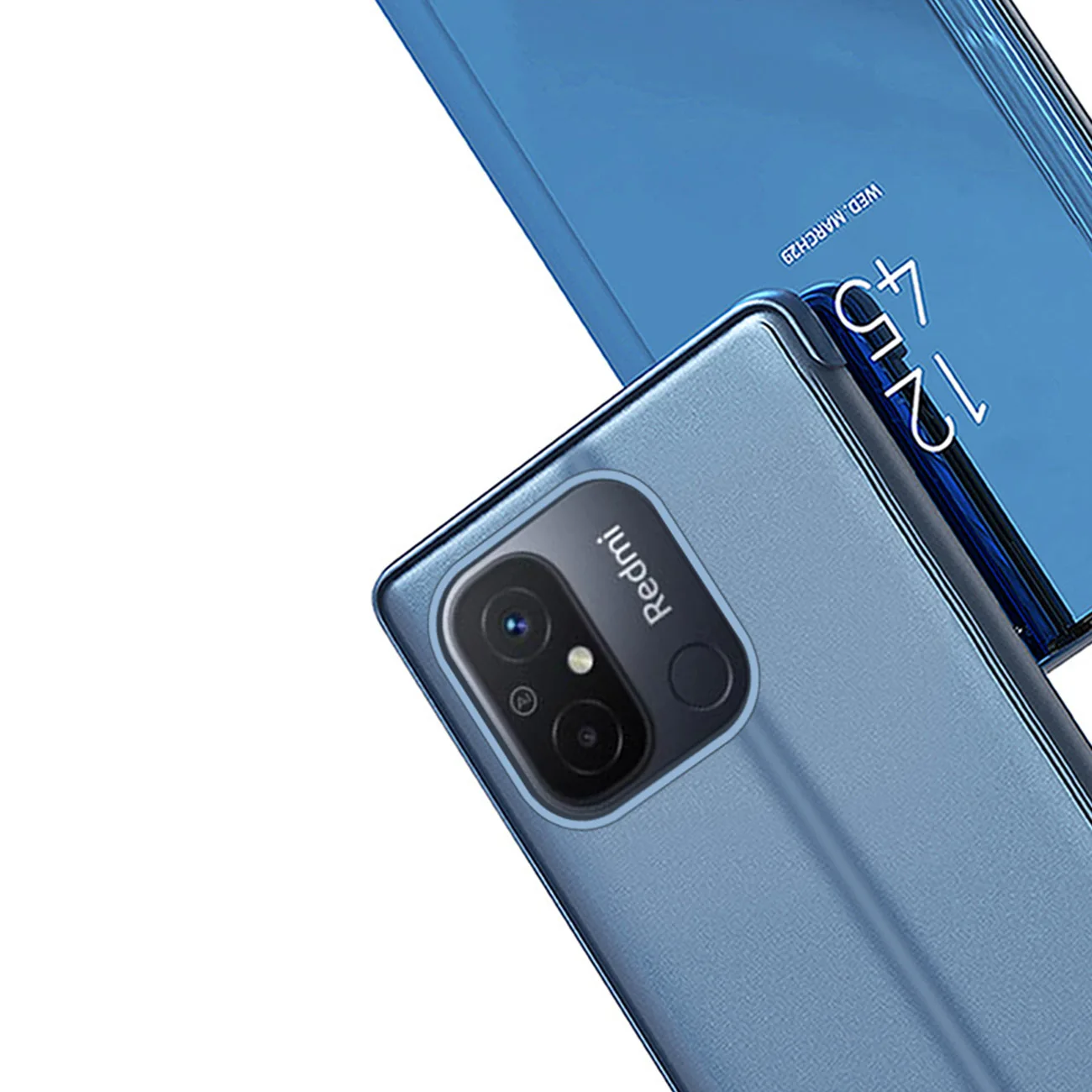Fényes flip tok Xiaomi Redmi 11A / Poco C55 / Redmi 12C Clear View tok fekete 6