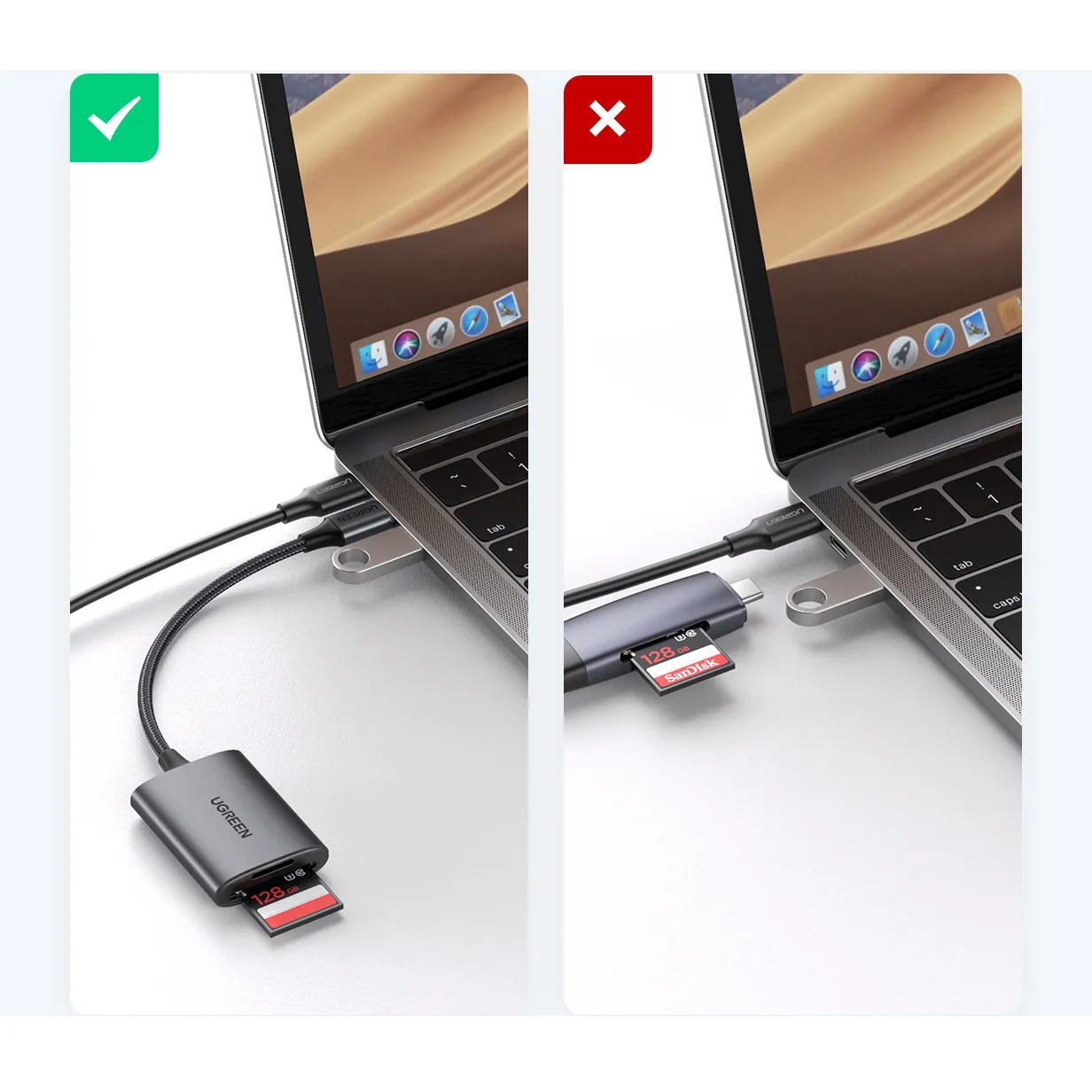 SD, microSD, MMC, TF, USB-C 5 Gb/s kártyaolvasó – szürke 2