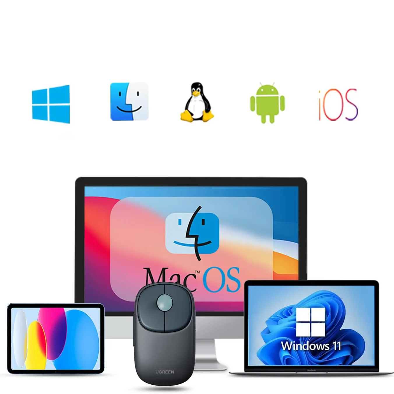 MU102 FUN+ Mouse wireless pentru computer cu Bluetooth 2,4 GHz, negru 5